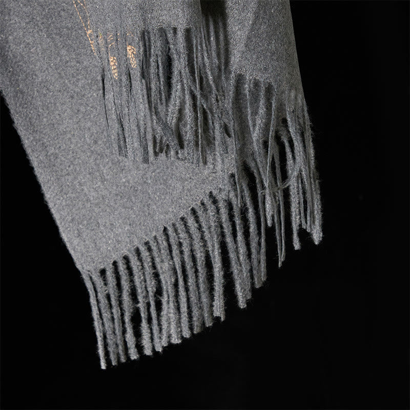 Winter Colorful Vines Flowers Pattern Tassel Cozy Scarf Shawl