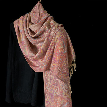 Spring Cashew Flower Vines Pattern Tassel Soft Scarf Shawl