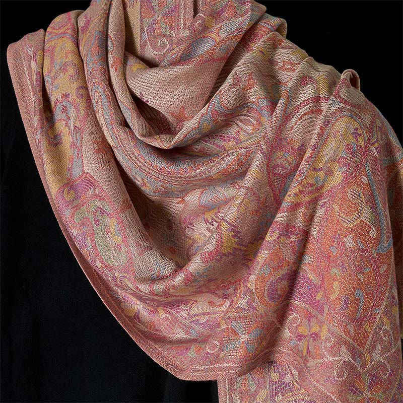 Spring Cashew Flower Vines Pattern Tassel Soft Scarf Shawl