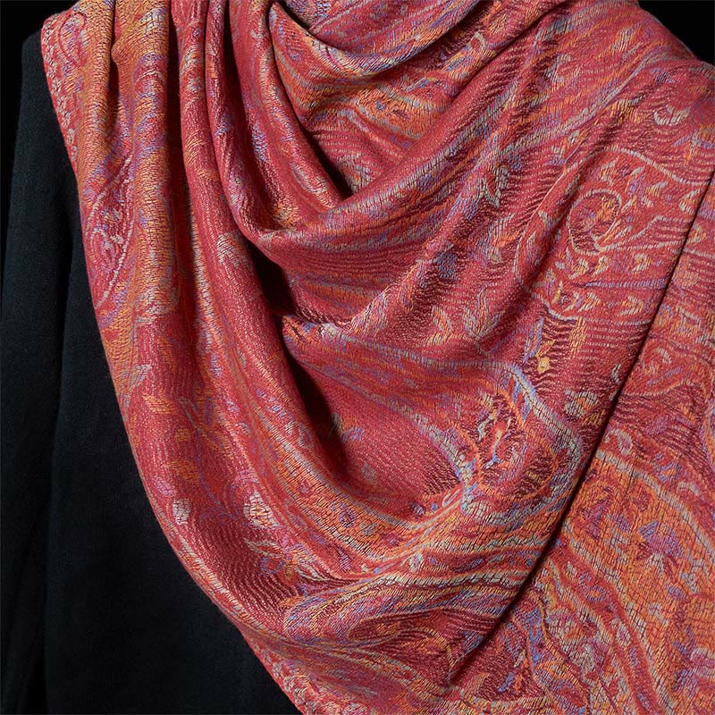 Geometric Pattern Tibetan Meditation Shawl Soft Knit Wrap