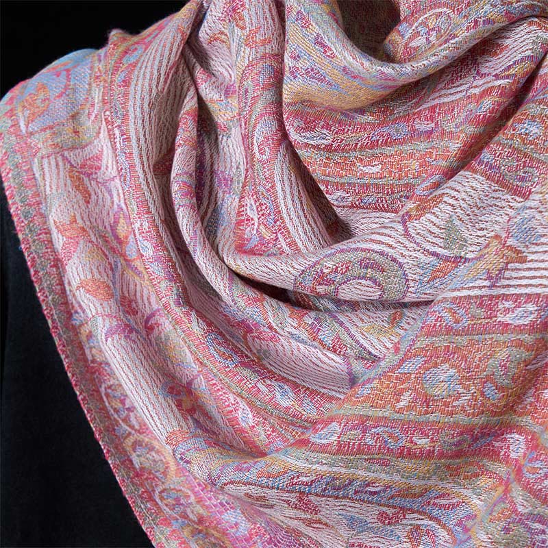 Geometric Pattern Tibetan Meditation Shawl Soft Knit Wrap
