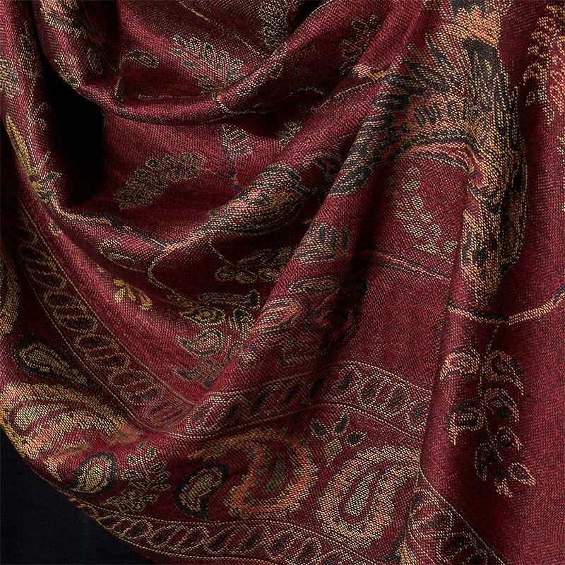 Soft Floral Tibetan Tassel Shawl for Mindful Layering
