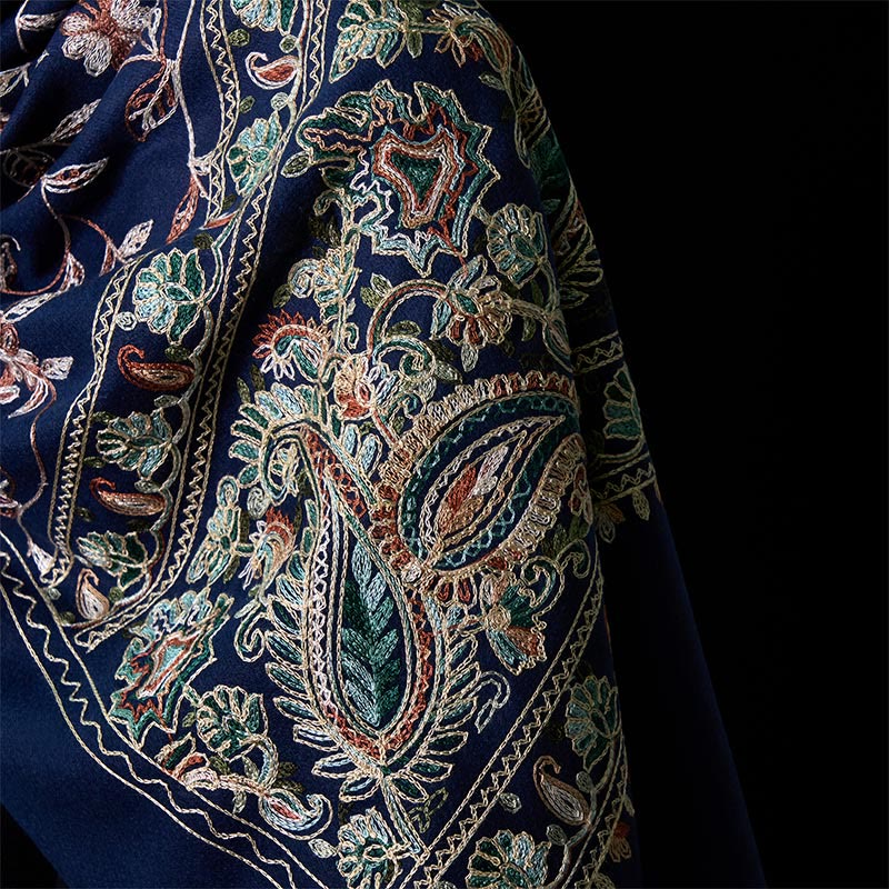 Winter Brown-beige Small Flower Vine Cashew Flower Pattern Tassel Cozy Scarf Shawl