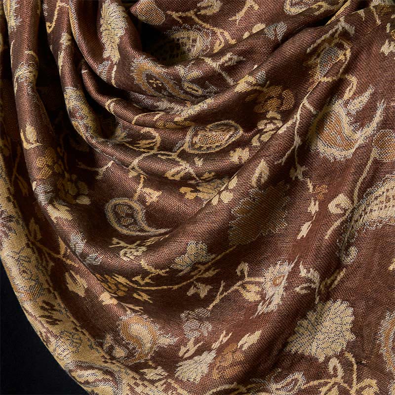 Tactile Knit Cashew Flower Tassel Meditation Shawl