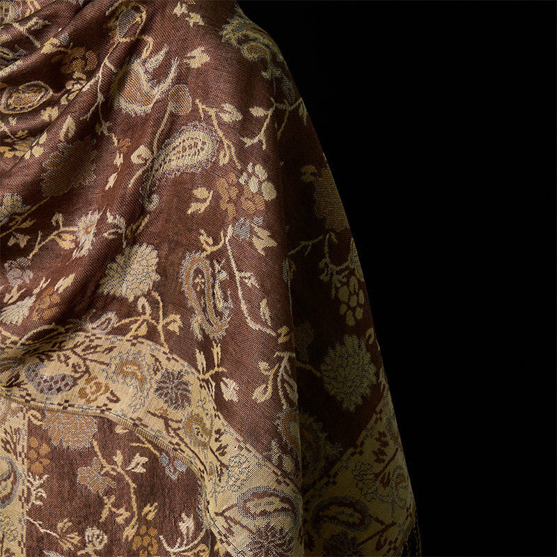 Tactile Knit Cashew Flower Tassel Meditation Shawl