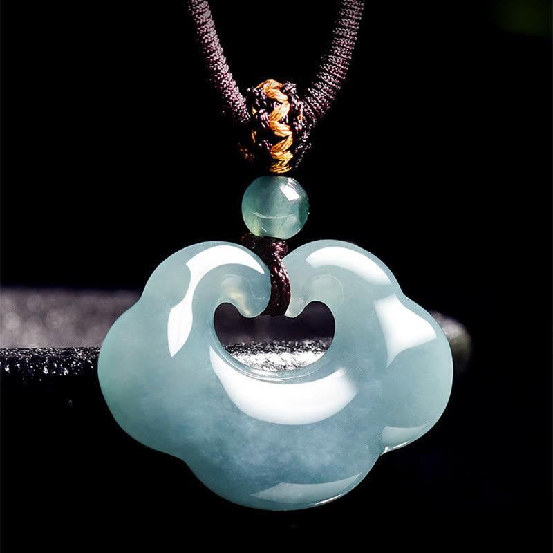 Auspicious Ruyi Jade Luck Necklace String Pendant