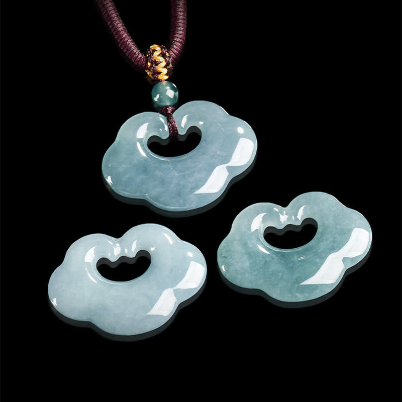 Auspicious Ruyi Jade Luck Necklace String Pendant