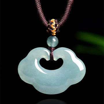 Auspicious Ruyi Jade Luck Necklace String Pendant