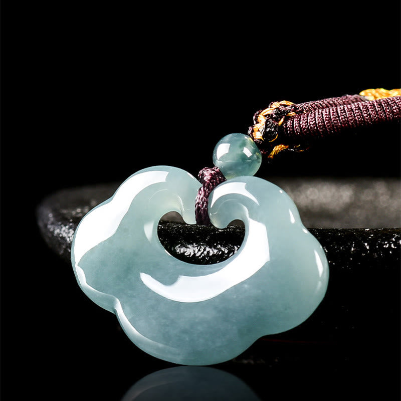 Auspicious Ruyi Jade Luck Necklace String Pendant