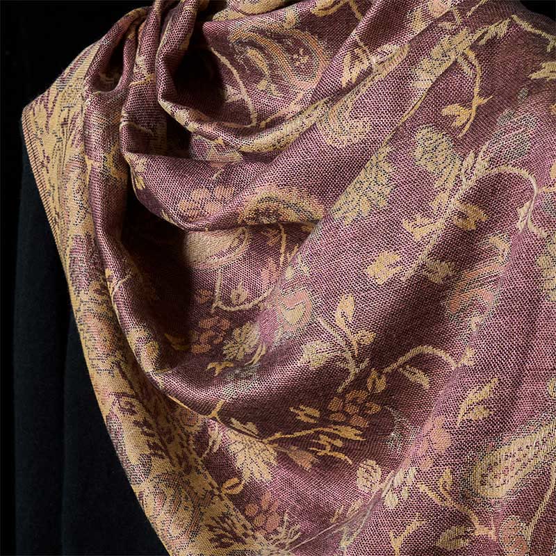 Soft Knit Pale Purple Botanical Meditation Wrap Tibetan Shawl