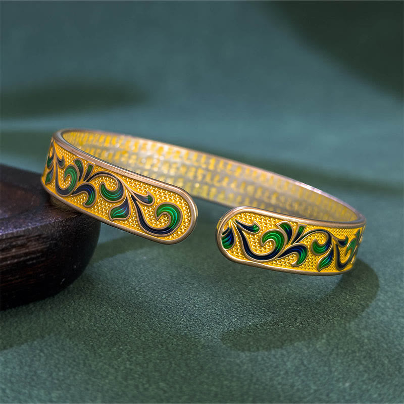 Petal Vines Entwine Branches Copper Balance Open Adjustable Bracelet Bangle