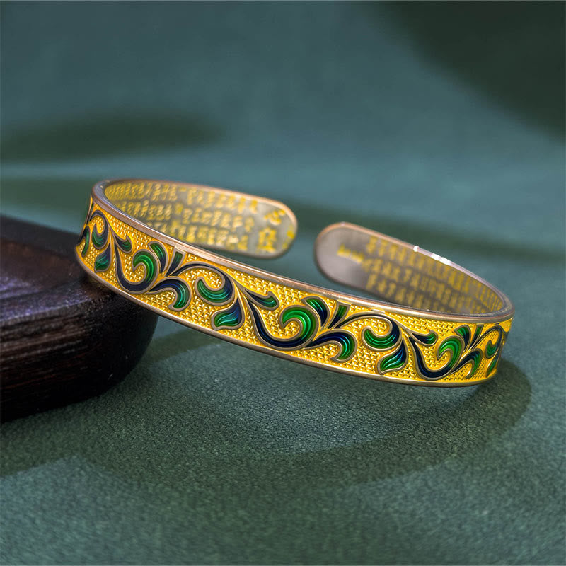 Petal Vines Entwine Branches Copper Balance Open Adjustable Bracelet Bangle