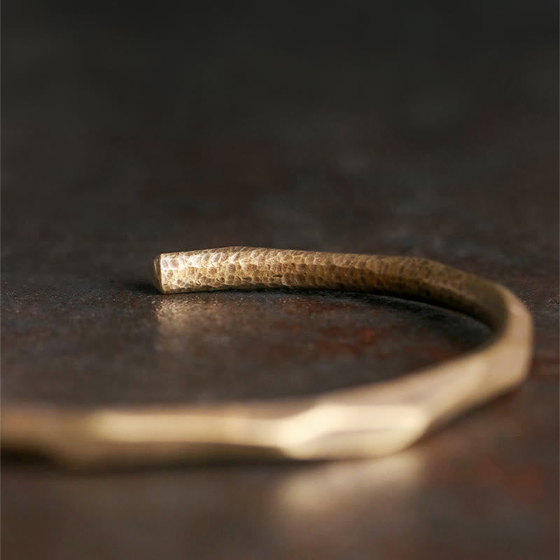 Copper Brass Hand Polishing Open Self Care Bracelet Bangle