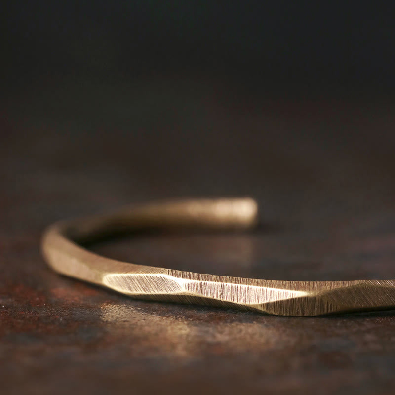 Copper Brass Hand Polishing Open Self Care Bracelet Bangle