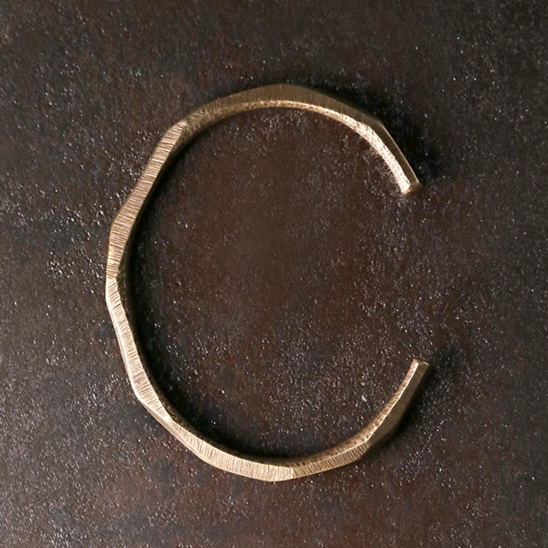 Copper Brass Hand Polishing Open Self Care Bracelet Bangle