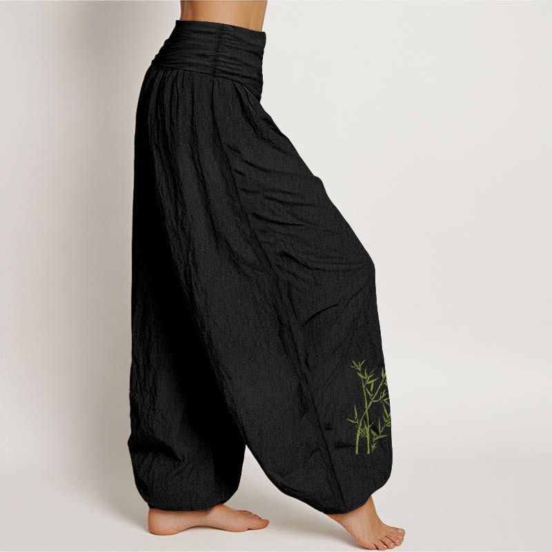 Breathable Cotton Bamboo Print Harem Meditation Pants
