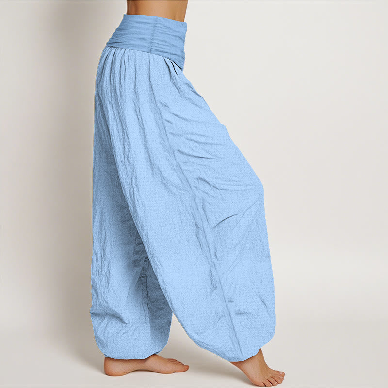Tactile Cotton Pleated Waist Meditation Harem Pants