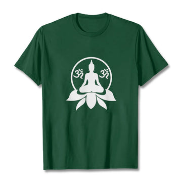 Soft Cotton Crewneck Sanskrit OM Mantra Graphic Meditation Tee