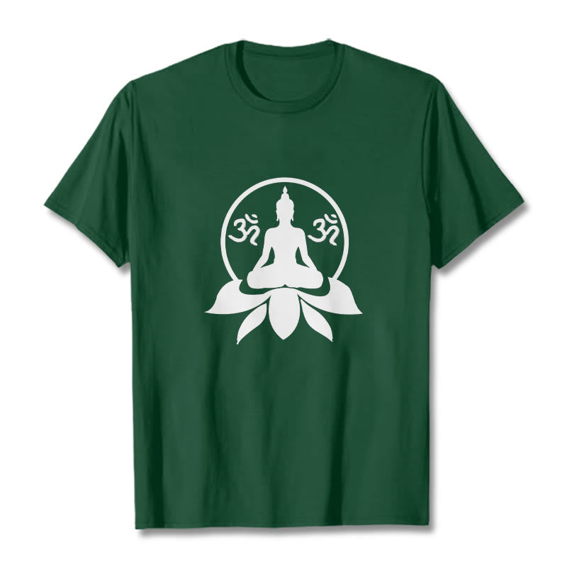 Soft Cotton Crewneck Sanskrit OM Mantra Graphic Meditation Tee