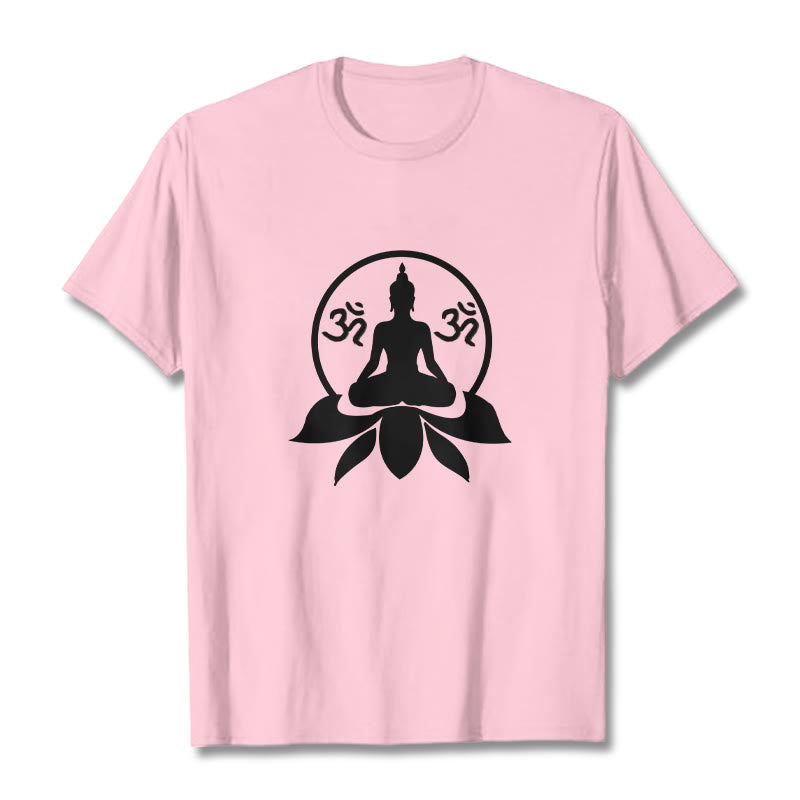Soft Cotton Crewneck Sanskrit OM Mantra Graphic Meditation Tee