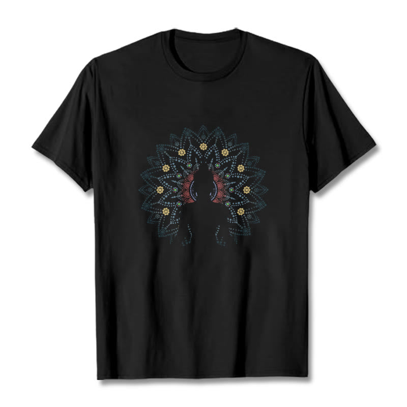 Breathable Cotton Mandala Buddha Graphic Mindful Tee