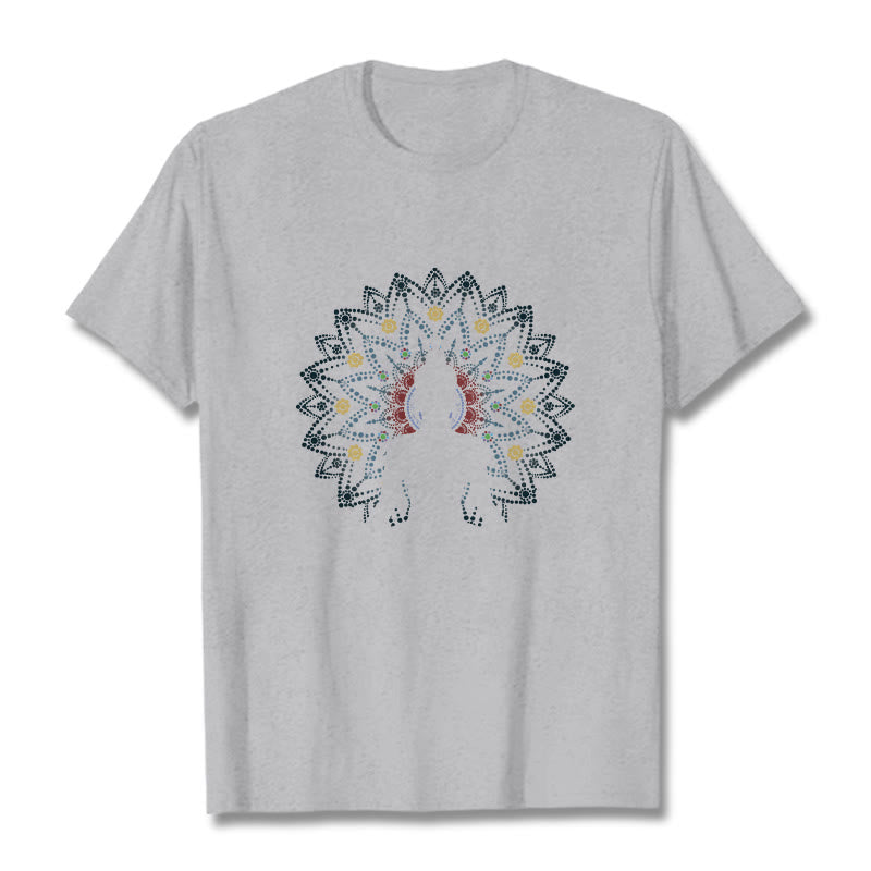 Breathable Cotton Mandala Buddha Graphic Mindful Tee