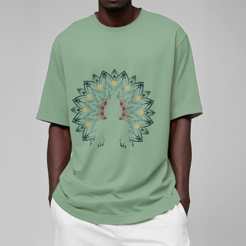 Breathable Cotton Mandala Buddha Graphic Mindful Tee
