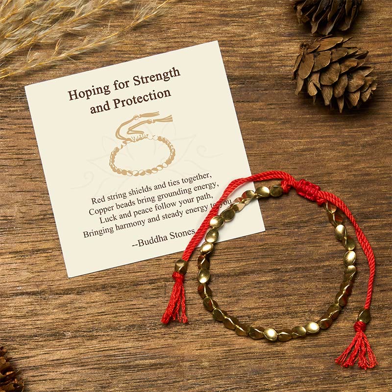 "Hoping for Strength and Protection" Copper Beads Bracelet Includes Gift Message Card