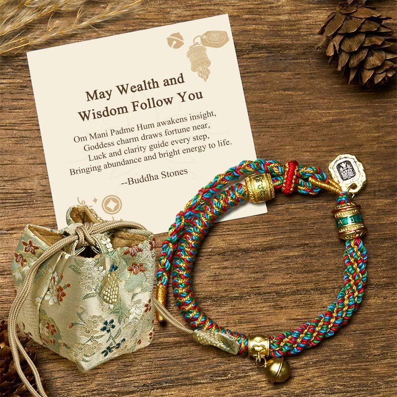 "May Wealth and Wisdom Follow You" String Bracelet Includes Gift Message Card