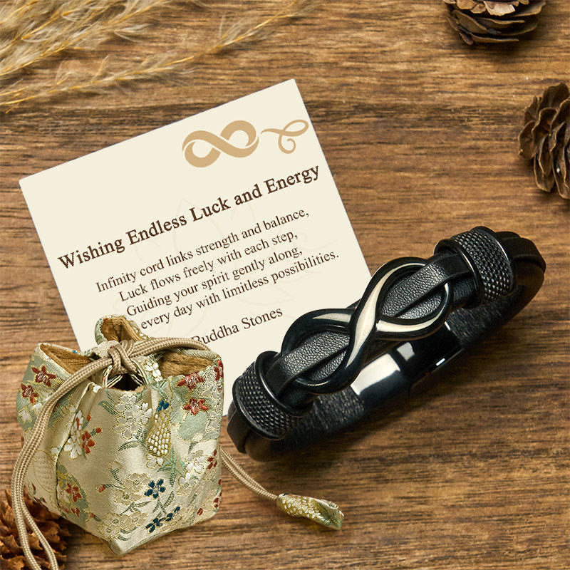 "Wishing Endless Luck and Energy" Endless Knot Bracelet Includes Gift Message Card