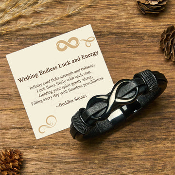 "Wishing Endless Luck and Energy" Endless Knot Bracelet Includes Gift Message Card