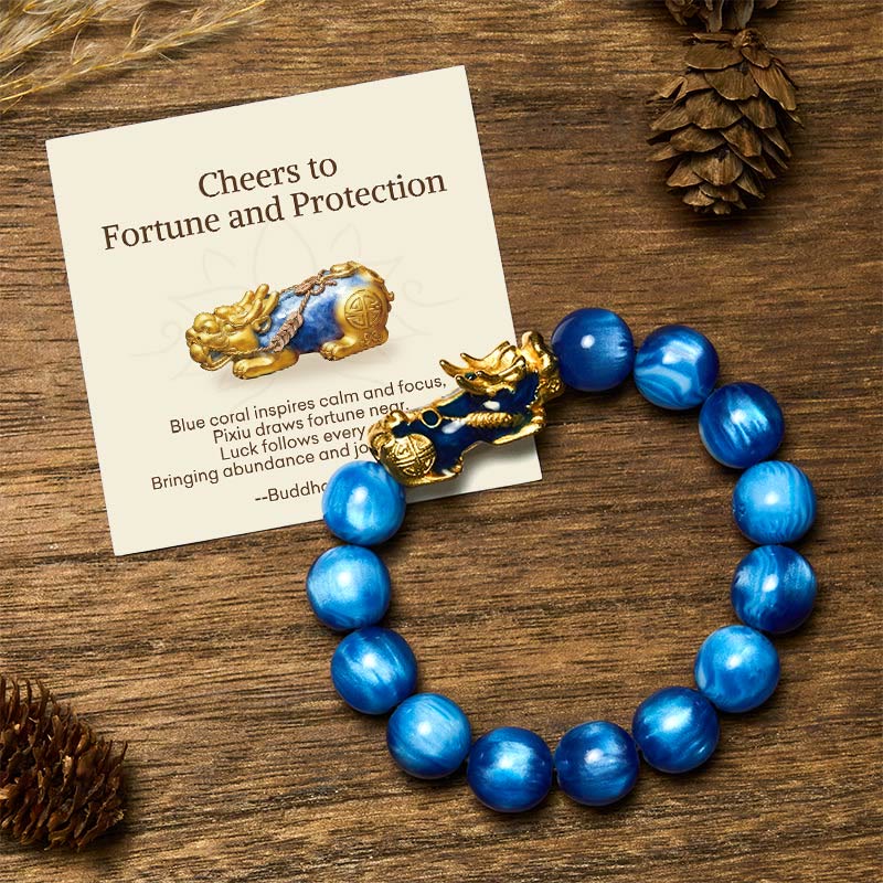 "Cheers to Fortune and Protection" PiXiu Bracelet Includes Gift Message Card