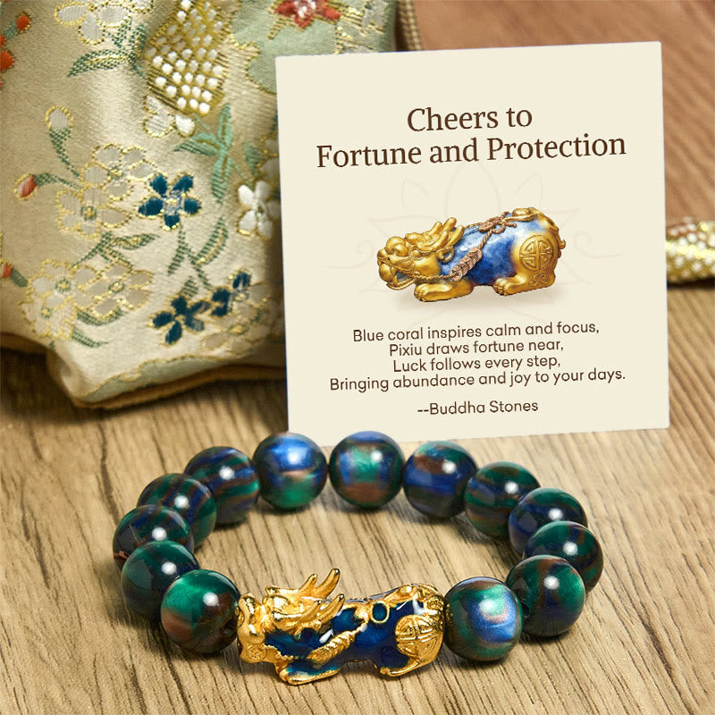 "Cheers to Fortune and Protection" PiXiu Bracelet Includes Gift Message Card