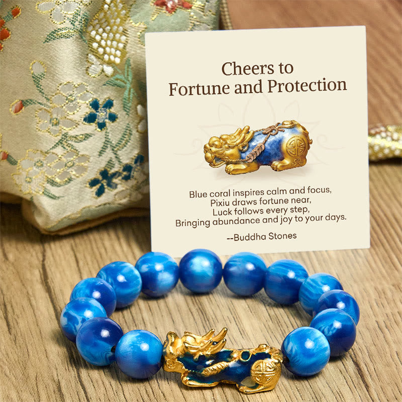 "Cheers to Fortune and Protection" PiXiu Bracelet Includes Gift Message Card