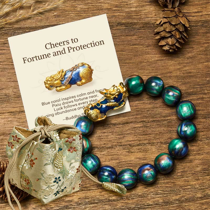 "Cheers to Fortune and Protection" PiXiu Bracelet Includes Gift Message Card