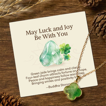 "May Luck and Joy Be With You" Jade Necklace Includes Gift Message Card