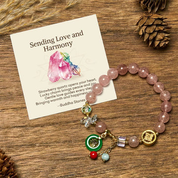 "Sending Love and Harmony"Strawberry Quartz Bracelet Includes Gift Message Card