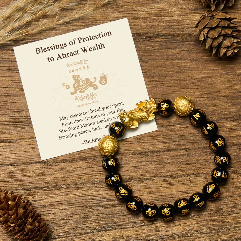 "Blessings of Protection to Attract Wealth" PiXiu Bracelet Includes Gift Message Card