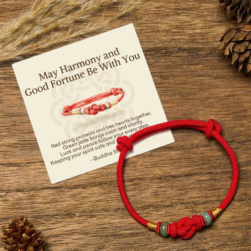 "May Harmony and Good Fortune Be With You" Bracelet Includes Gift Message Card