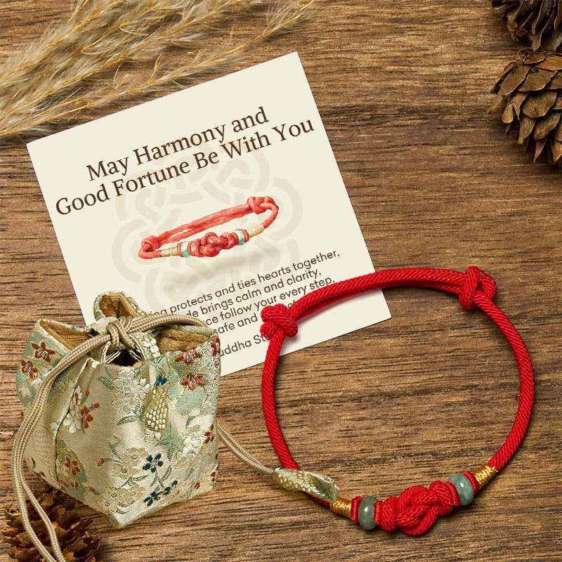 "May Harmony and Good Fortune Be With You" Bracelet Includes Gift Message Card