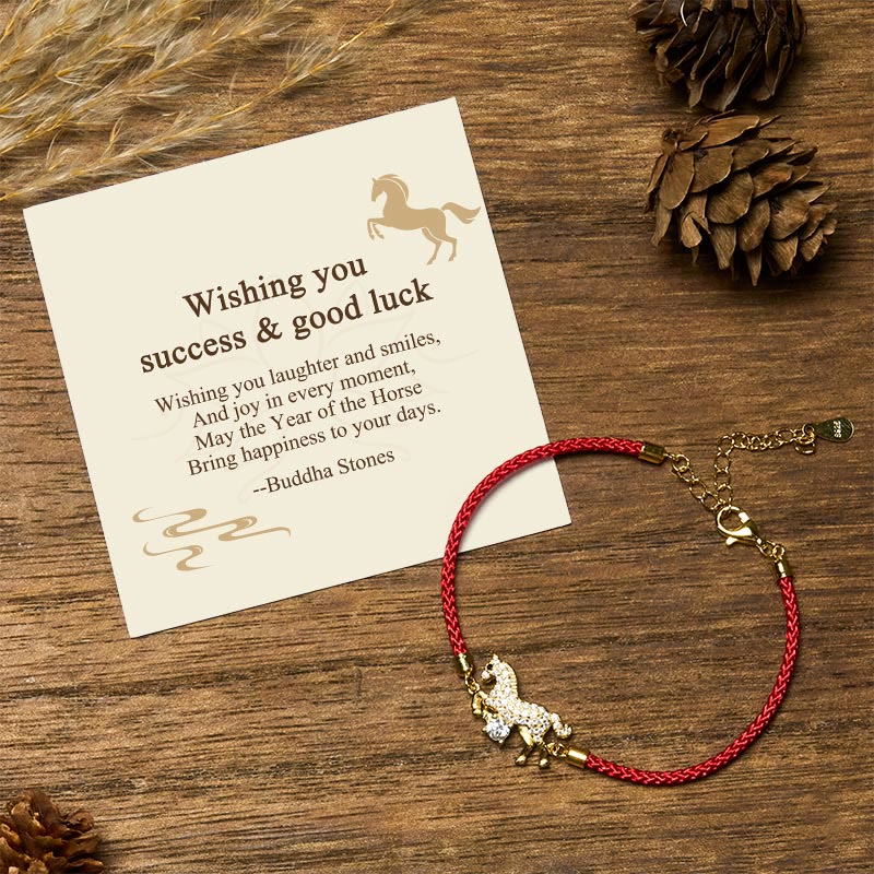 "Wishing You Success & Good Luck" Year of the Horse String Includes Gift Message Card