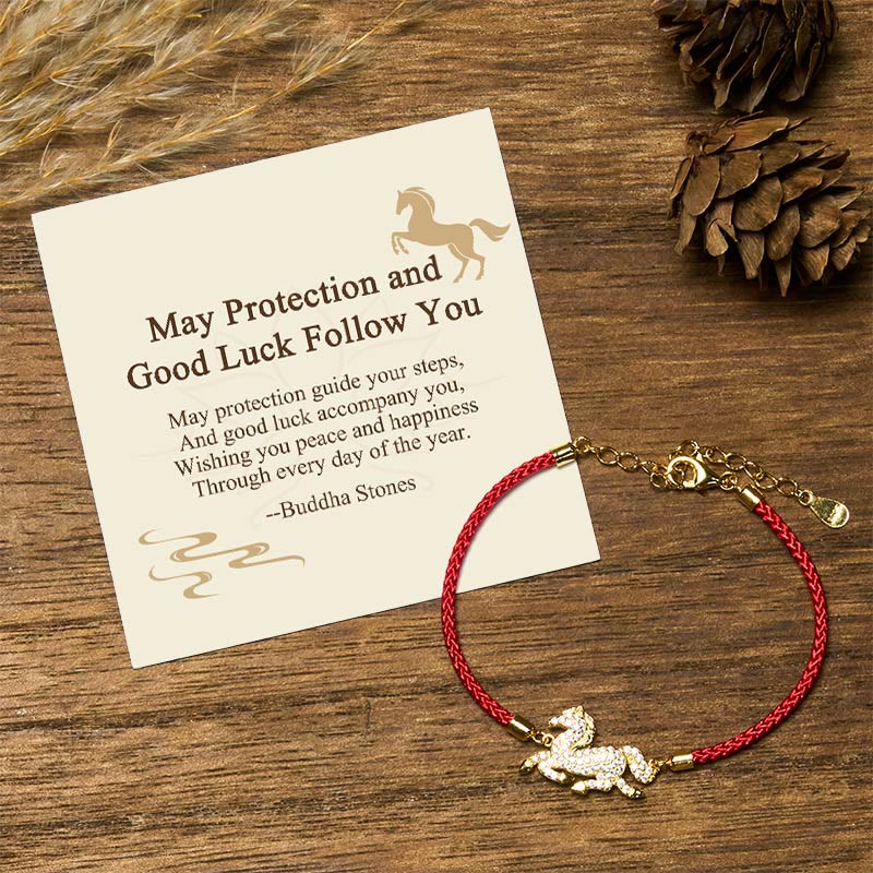 "May Protection and Good Luck Follow You" Year of the Horse Includes Gift Message Card