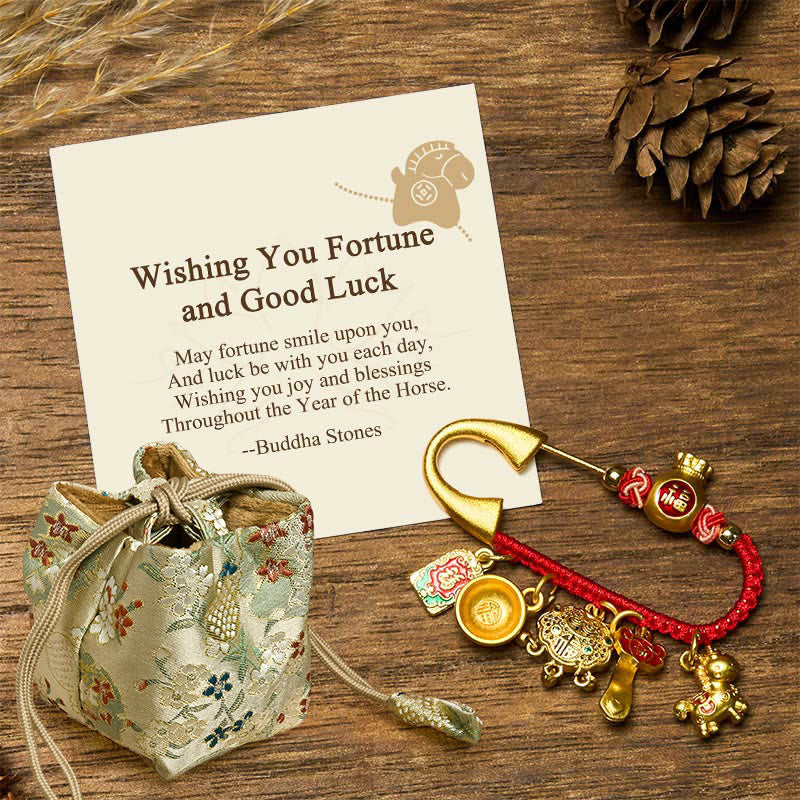 "Wishing You Fortune and Good Luck" Year of the Horse Brooch Includes Gift Message Card