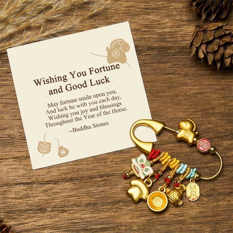 "Wishing You Fortune and Good Luck" Year of the Horse Brooch Includes Gift Message Card