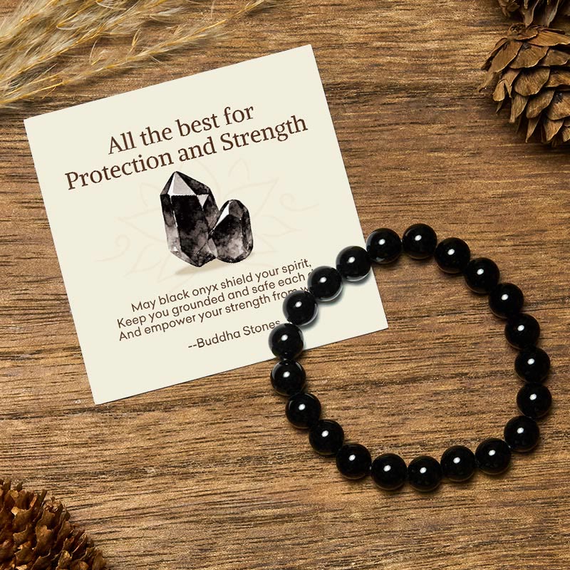 "All the Best for Love and Harmony" Stone Quartz Bracelet Includes Gift Message Card