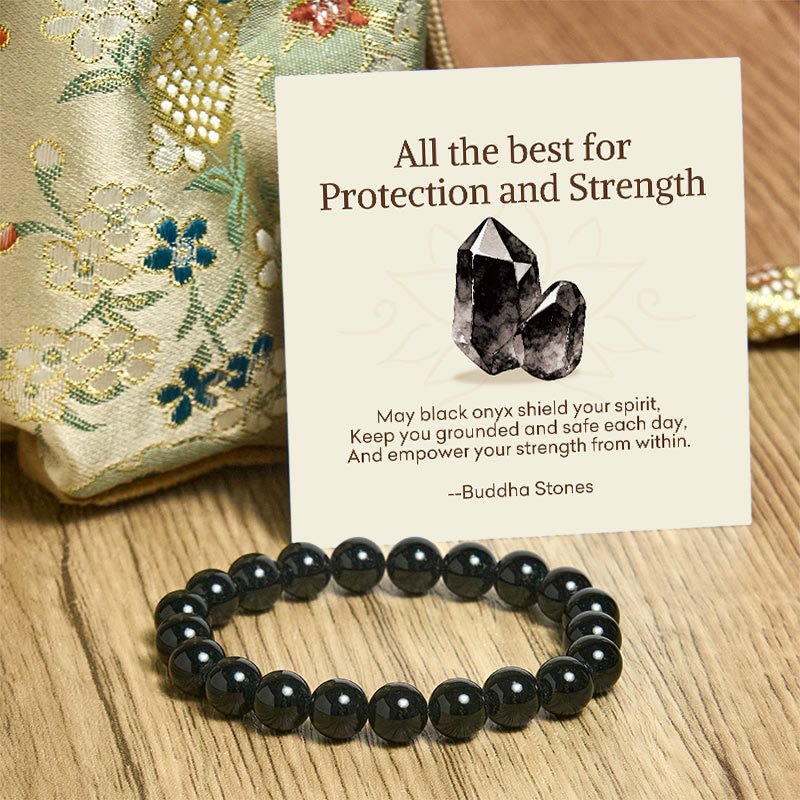 "All the Best for Love and Harmony" Stone Quartz Bracelet Includes Gift Message Card