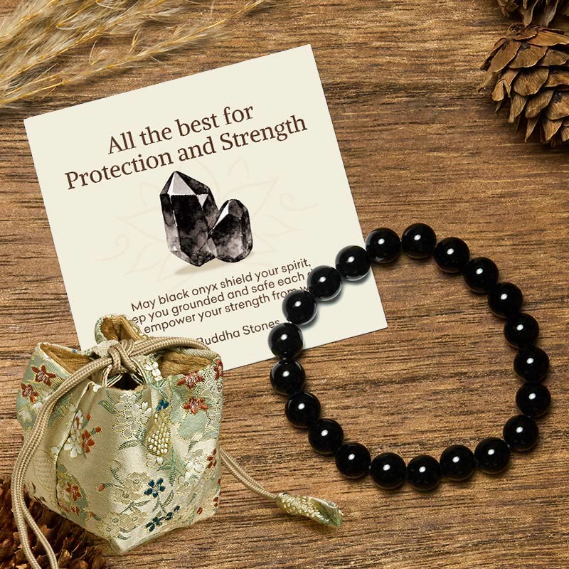 "All the Best for Love and Harmony" Stone Quartz Bracelet Includes Gift Message Card