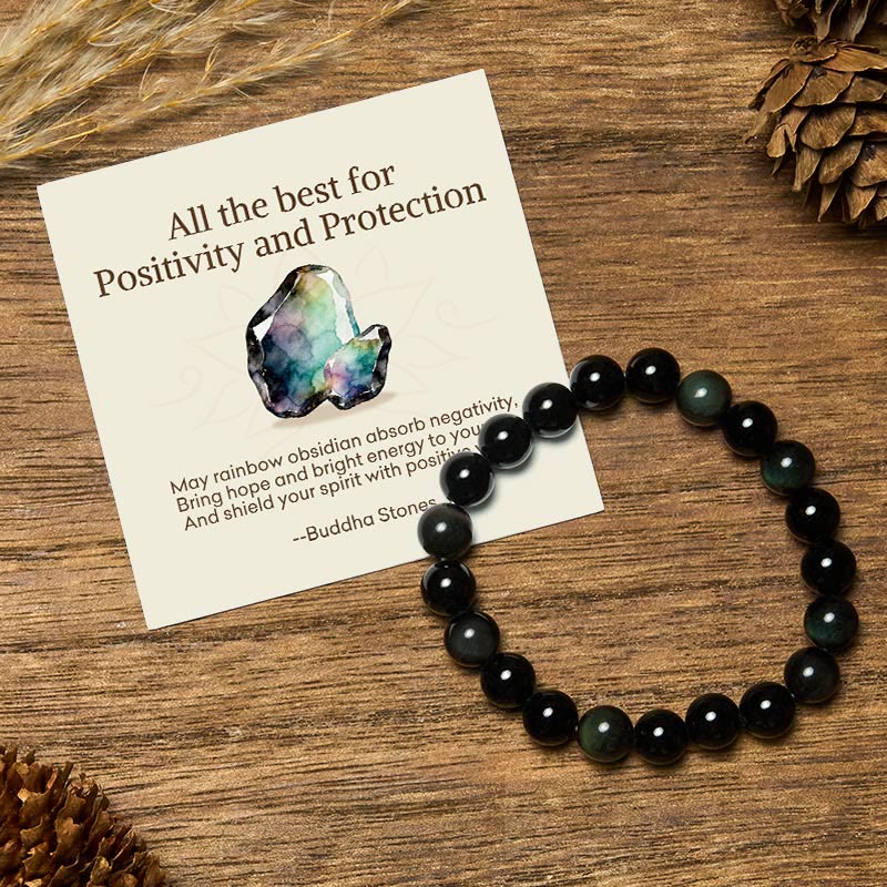 "All the Best for Love and Harmony" Stone Quartz Bracelet Includes Gift Message Card