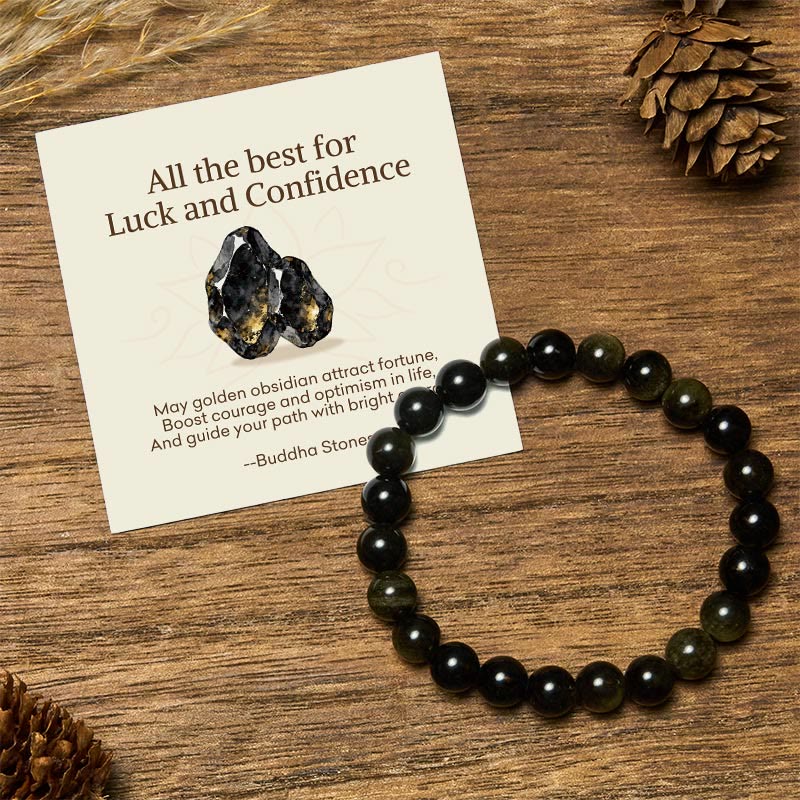 "All the Best for Love and Harmony" Stone Quartz Bracelet Includes Gift Message Card