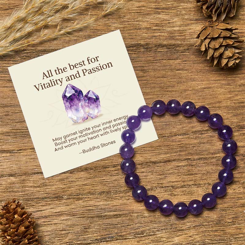 "All the Best for Love and Harmony" Stone Quartz Bracelet Includes Gift Message Card